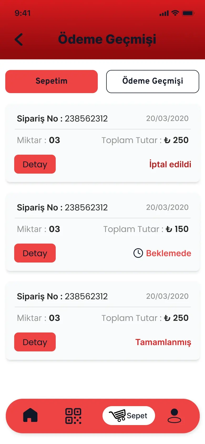 GymExxtra app screenshot - Payment history